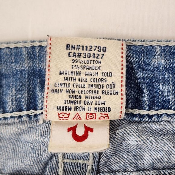 True Religion Billy Low Rise Straight Light Wash Denim Y2K 00s Made in USA Sz 32 - Picture 9 of 16